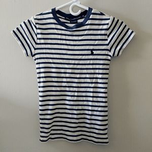 Ralph Lauren white and blue stripped tshirt XS
